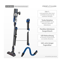 Aspirateur 2en1 à main et balai sans fil 25,9V Proficare PC-BS 3085 A Anthracite