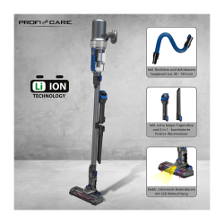 Proficare PC-BS 3085 A Anthracite 2in1 cordless handheld and upright hoover 25.9V