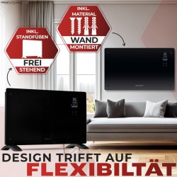 Glass convector 2000W Black Proficare PC-GKH3119-Black