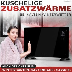 Convecteur en verre 2000W Noir Proficare PC-GKH3119-Noir