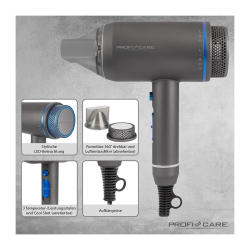 Séche-cheveux 1800W Proficare PC-HT 3082 Bleu/Anthracite