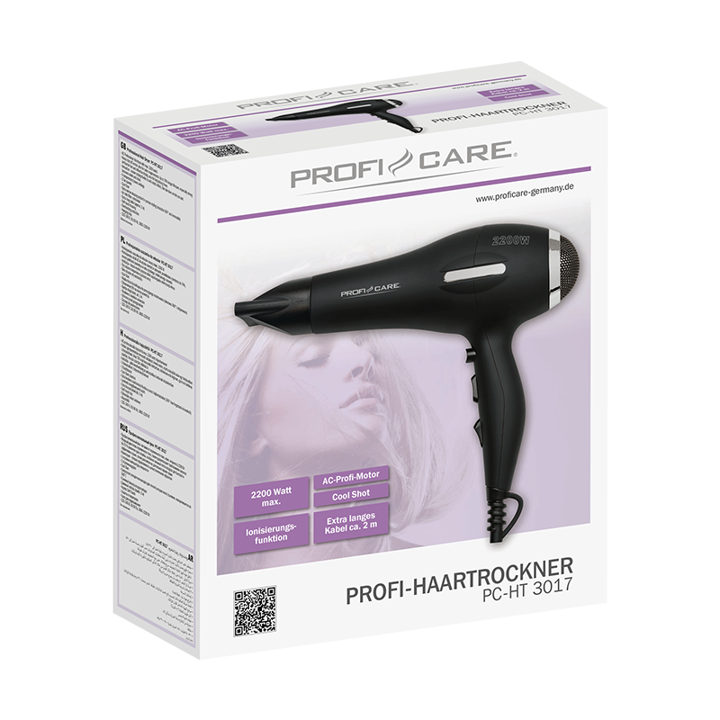 Black PC-HT 2200W Professional Proficare hair dryer 3017