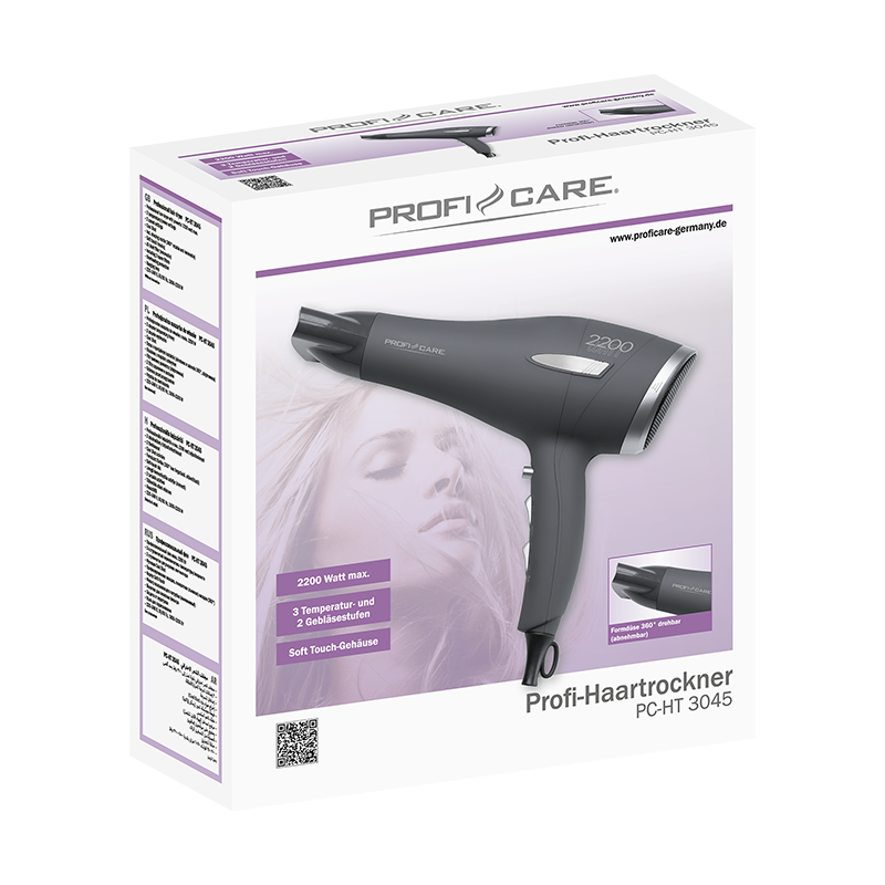 Professional 2200W hair dryer Proficare 3045 PC-HT Anthracite