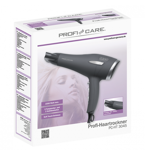 Professional 2200W Anthracite PC-HT hair dryer 3045 Proficare