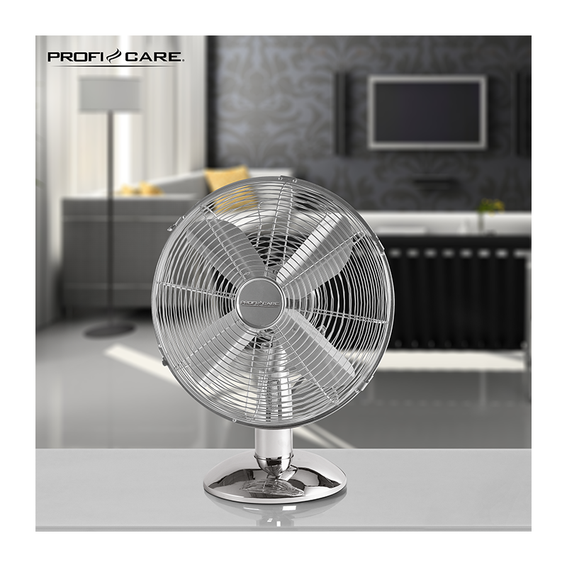Stainless steel designer table fan 30 cm Proficare PCVL 3063 M