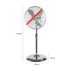 Ventilateur sur pied design Inox 40cm Proficare PC-VL 3064 MS