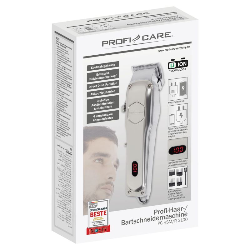 Tondeuse à cheveux/barbe professionnelle Proficare PC-HSM/R3100-Inox