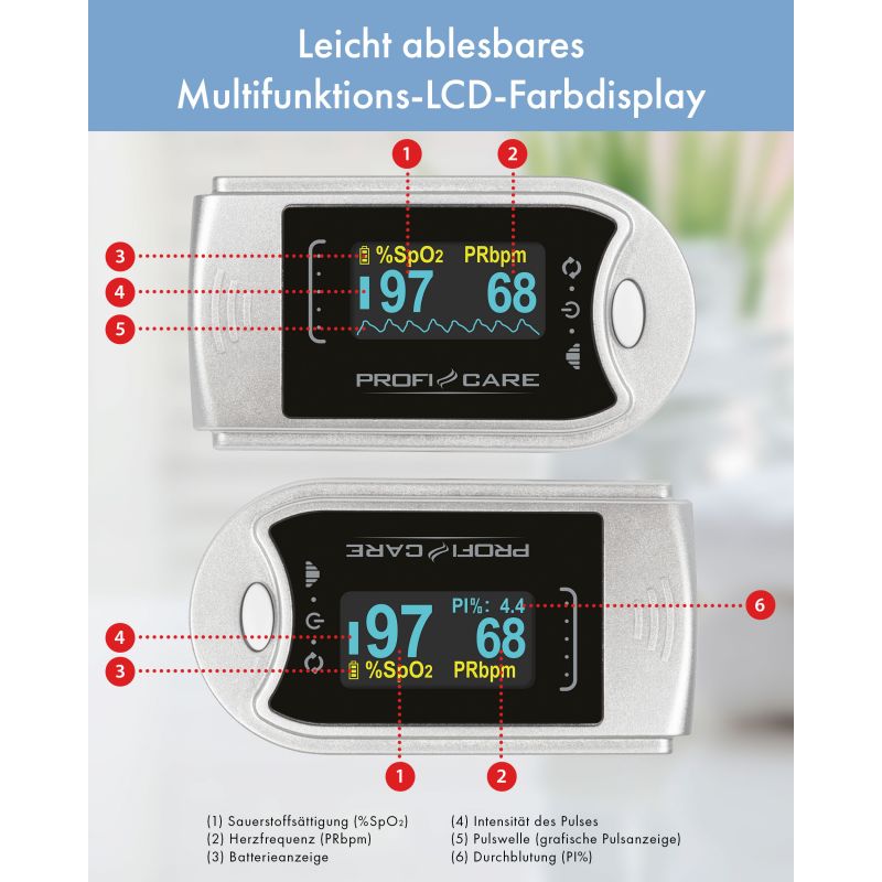 Pulse oximeter with LCD display 3in1Proficare PC-PO 3104
