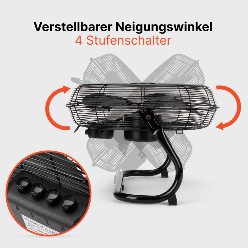 Stainless steel designer air fan Black 40cm Proficare PC-VL 3065 WM Black