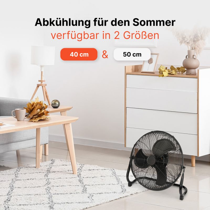 Stainless steel designer air fan Black 40cm Proficare PC-VL 3065 WM Black