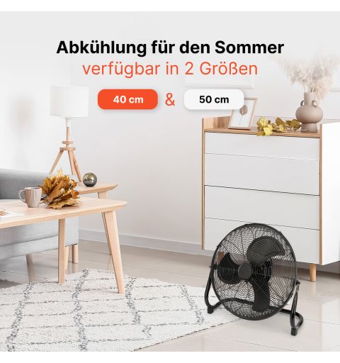 Stainless steel designer air fan Black 40cm Proficare PC-VL 3065 WM Black