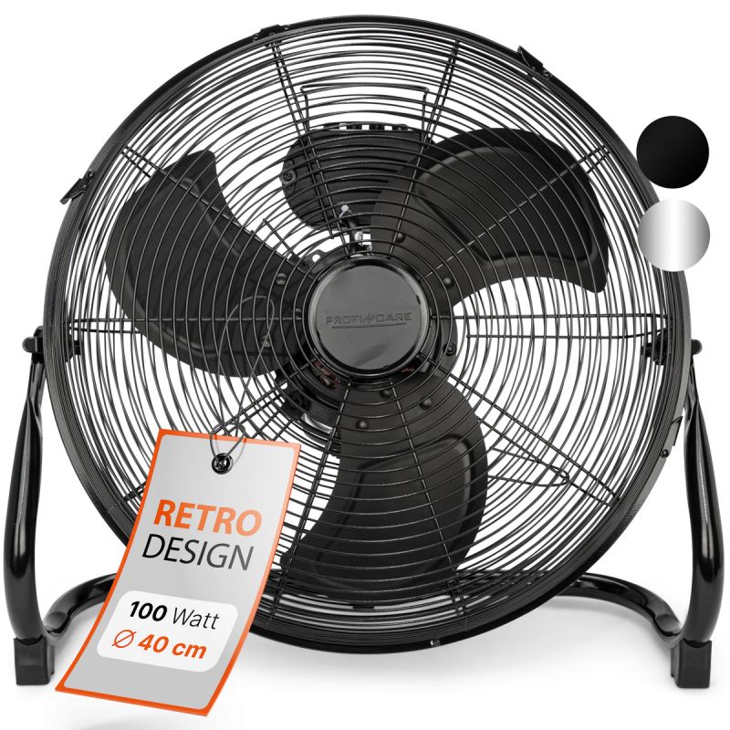 Stainless steel designer air fan Black 40cm Proficare PC-VL 3065 WM Black