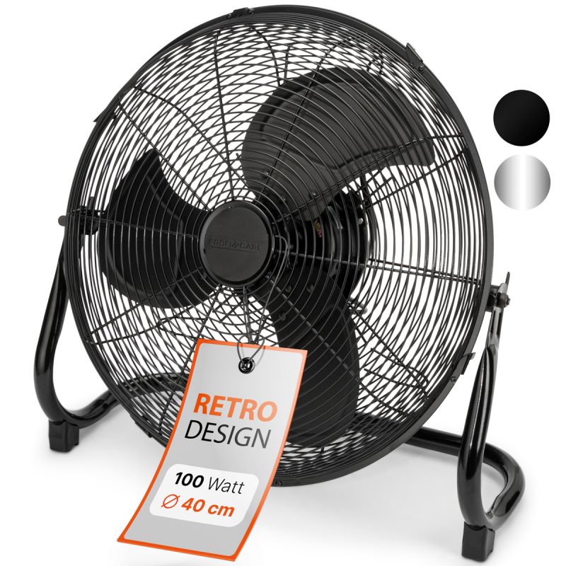 Stainless steel designer air fan Black 40cm Proficare PC-VL 3065 WM Black
