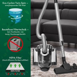 700W white bagless canister hoover Proficare PC-BS3110-White