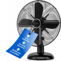 25 cm black design table fan Proficare PC-VL3062M-Black