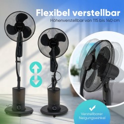 Proficare PC-VL3142LB 40cm Roller Fan & Humidifier-Black